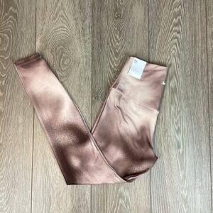 NEW‎ Womens Nike One High Rise Printed Leggings Pants SMALL Smokey Mauve Pink